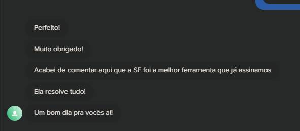 Cliente agradece e afirma que o SendFlow foi a melhor ferramenta que sua equipe assinou